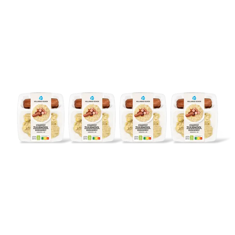 AH Stamppot zuurkool rookworst 4-pack