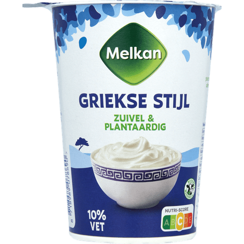 Melkan Yoghurt griekse stijl 10% vet zuivel & plantaardig
