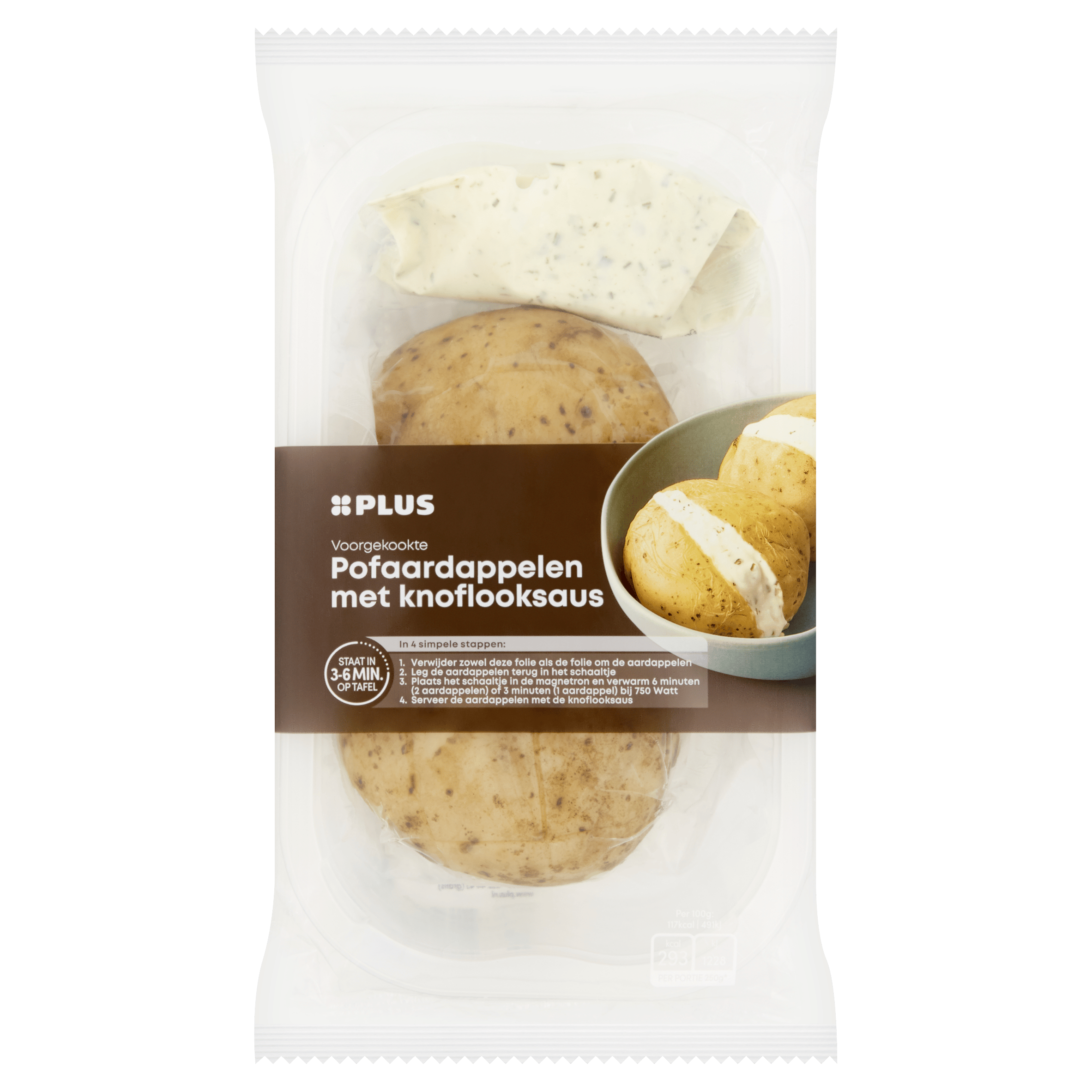 PLUS Pofaardappel met knoflooksaus