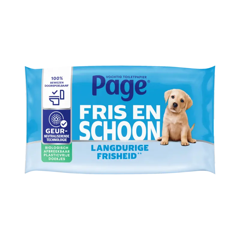 Page Compleet schoon vochtig toiletpapier