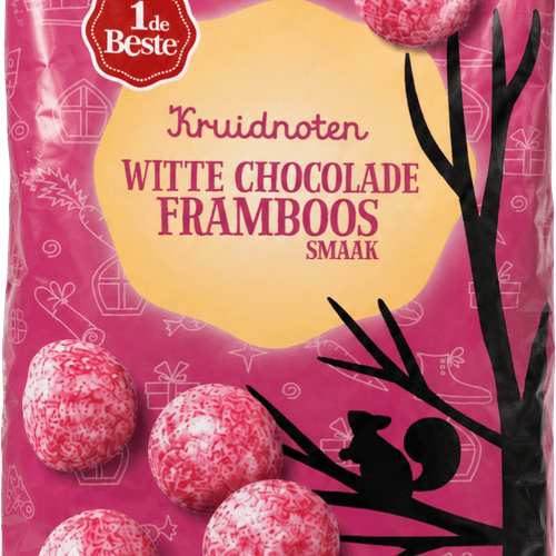 1 de Beste Kruidnoten witte chocolade framboos