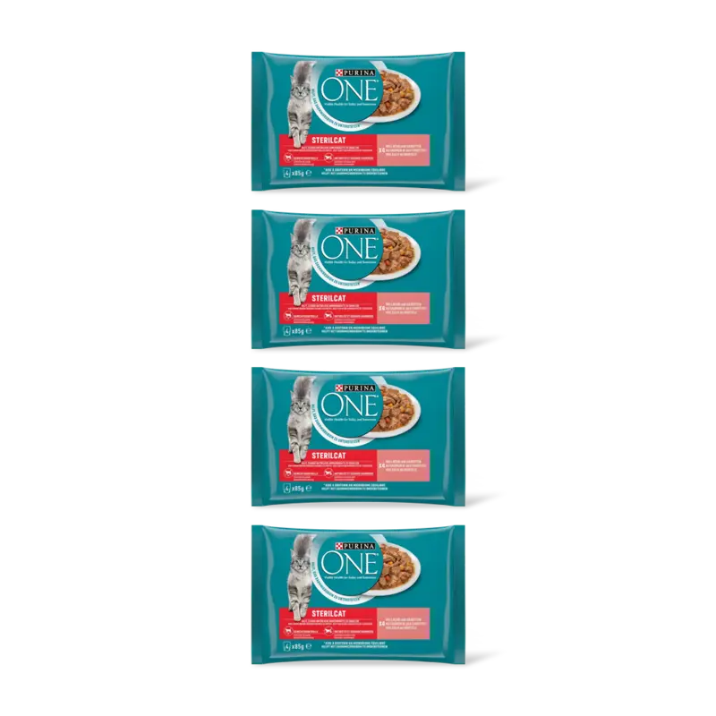 Purina ONE Sterilcat met zalm en wortels 4-pack