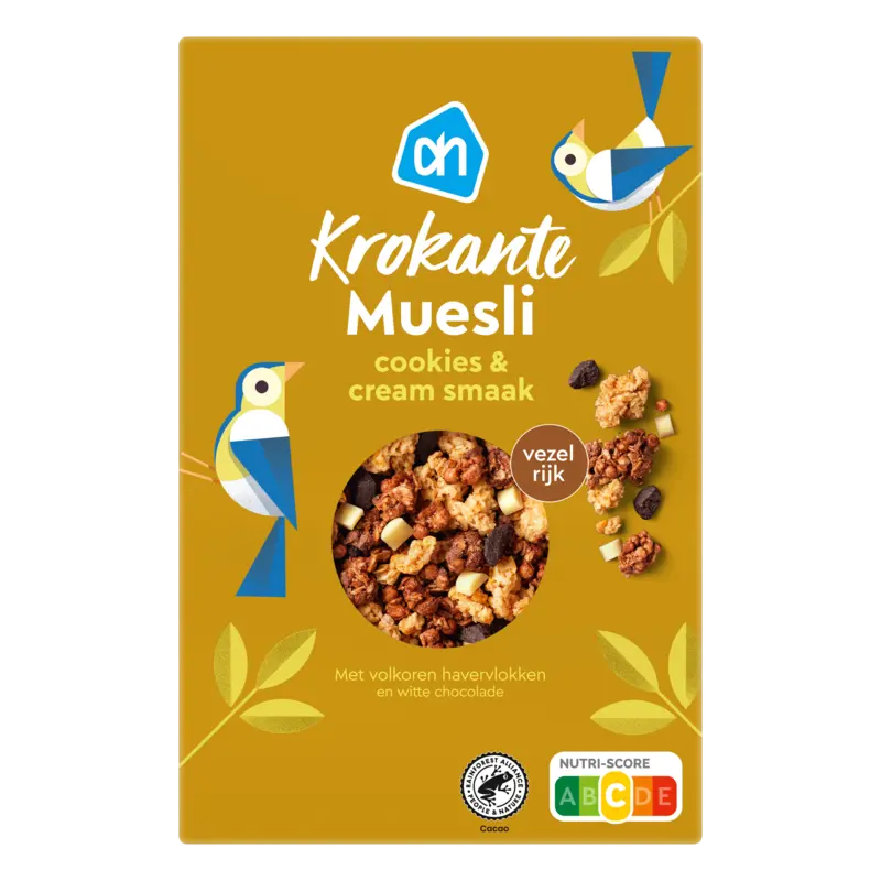 AH Krokante muesli cookies & cream smaak