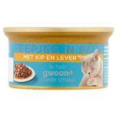 g'woon kattenvoer reepjes in saus kip & lever