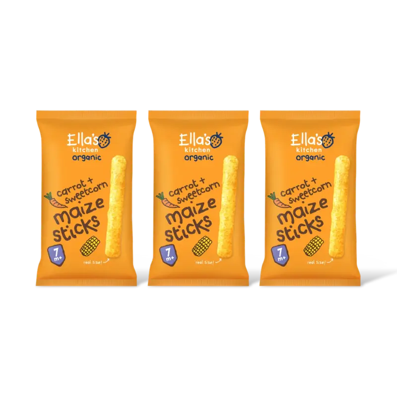 Ella's kitchen Maize sticks wortels, mais 7m+ bio 3-pck