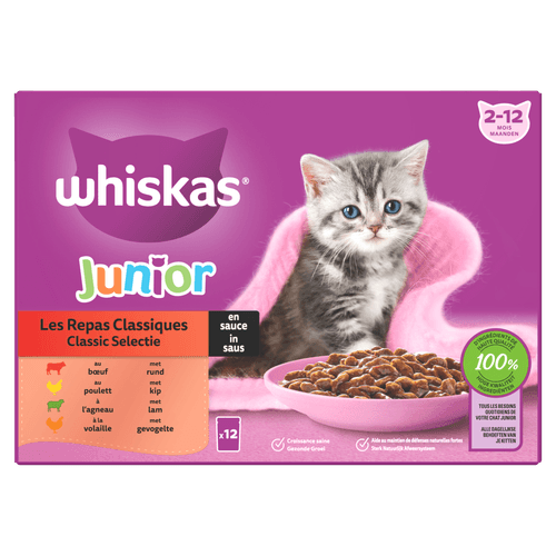 Whiskas Kattenvoer junior classic selectie 12st