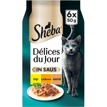 Sheba Kattenvoer Délices du Jour - Gevogelte Selectie in saus Natvoer - 6 x 50 g