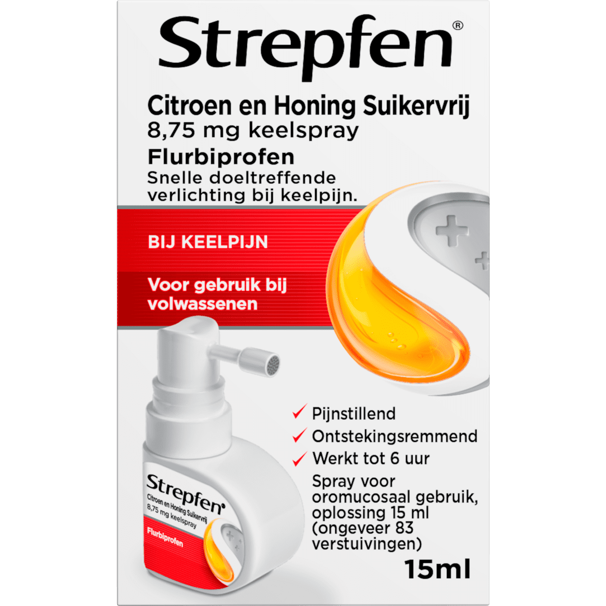 Strepfen Spray Citroen & Honing 15 ML