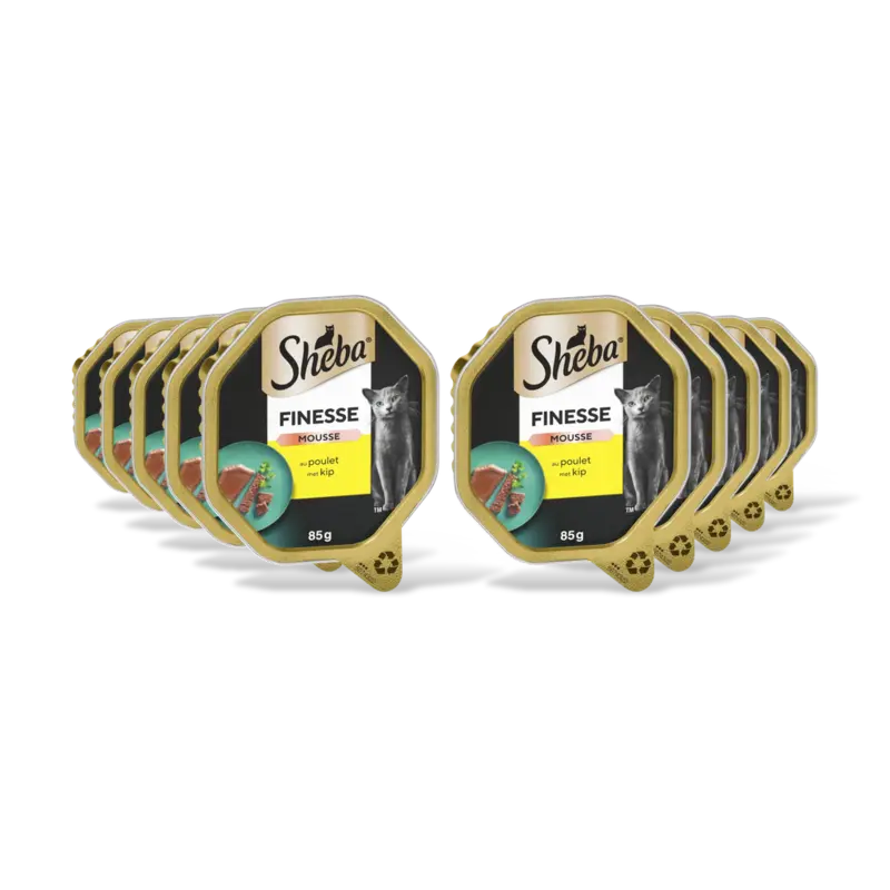 Sheba Finesse mousse-zachte pate kip 10-pack
