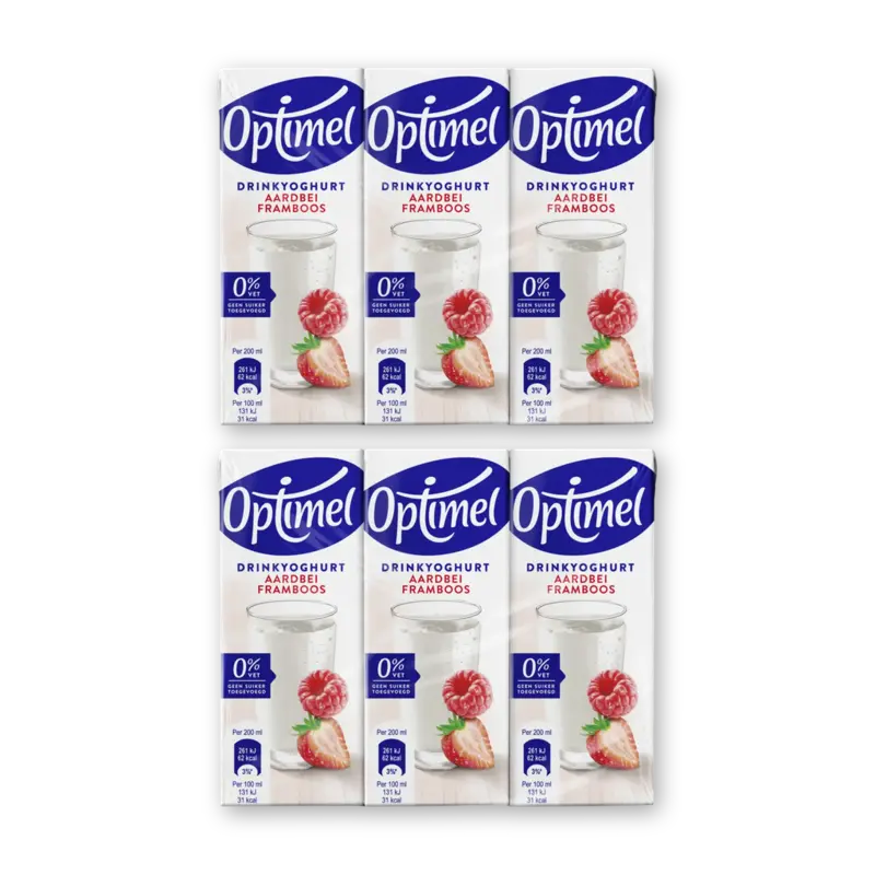 Optimel LL drinkyoghurt aardbei framboos 2-pack