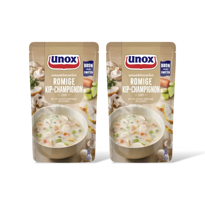 Unox Unox Romige kip-champignonsoep 2-pack