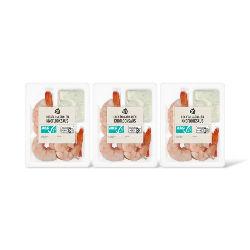 AH Cocktailgarnalen knoflooksaus 3-pack