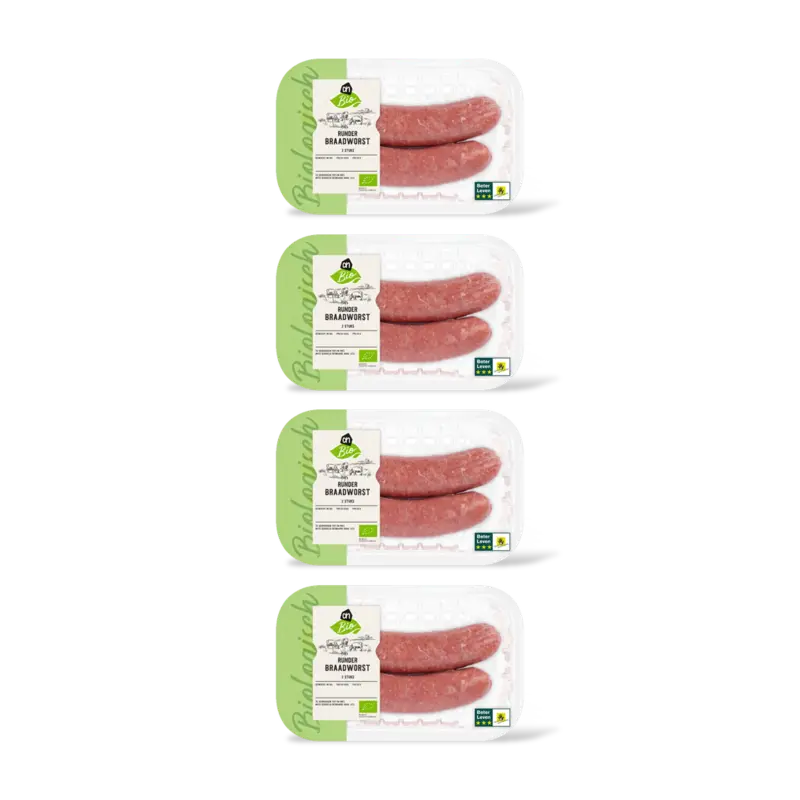 AH Biologisch Runderbraadworst 4-pack