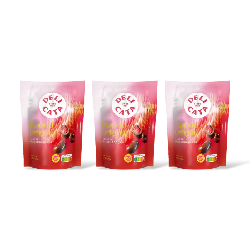 Delicata delights aardbei melkchocolade 3-pack
