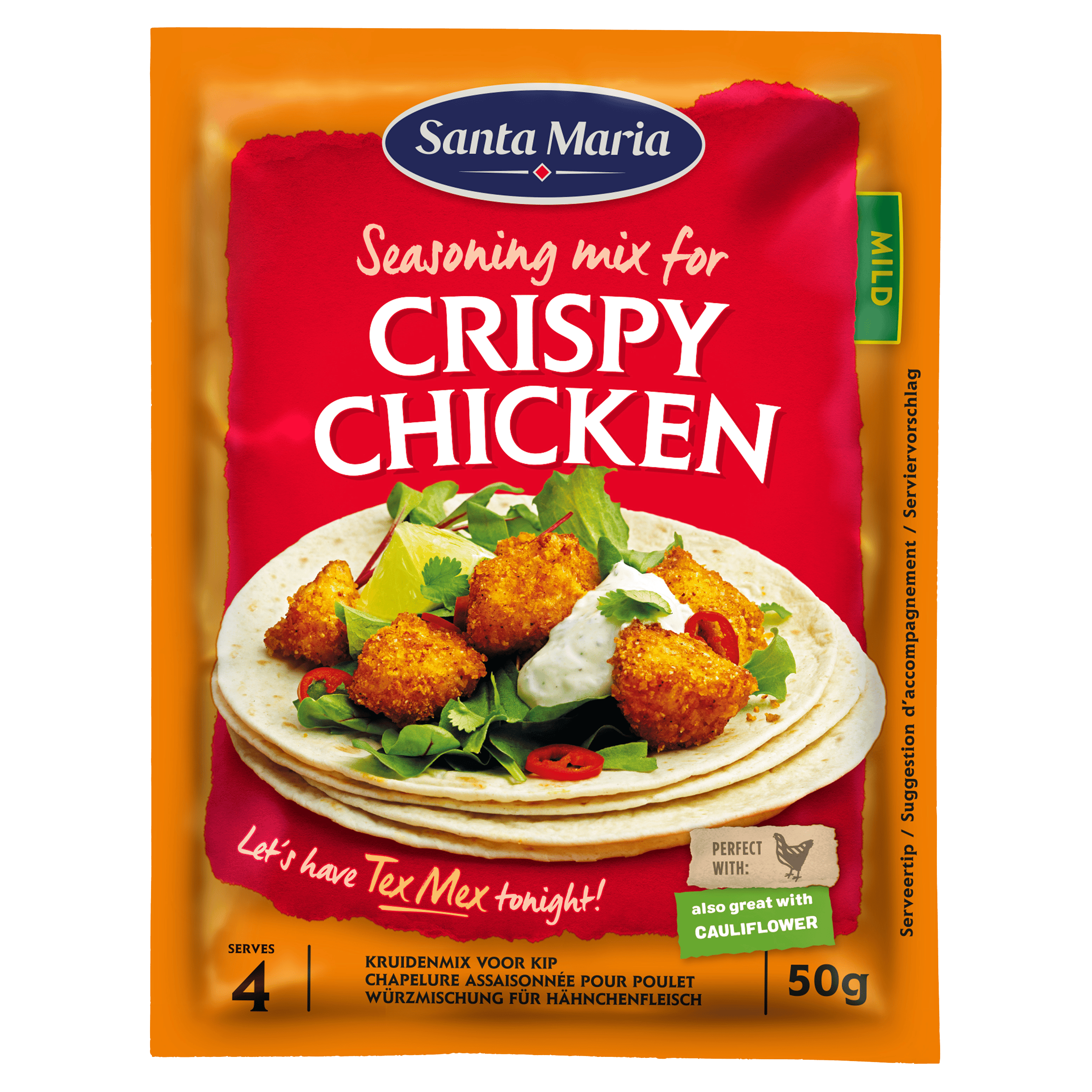 Santa Maria Crispy chicken kruidenmix zak 50 gram