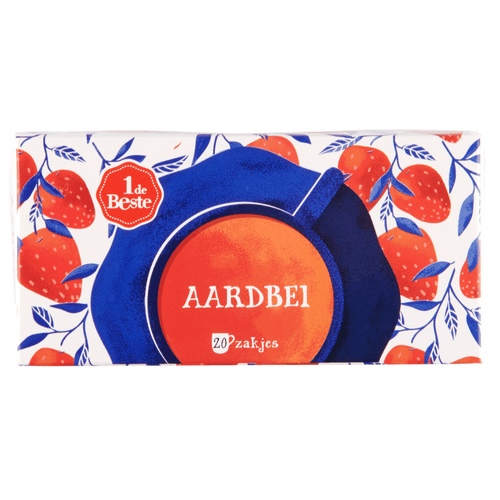 1 de Beste Vruchtenthee aardbei kop 20 zk.