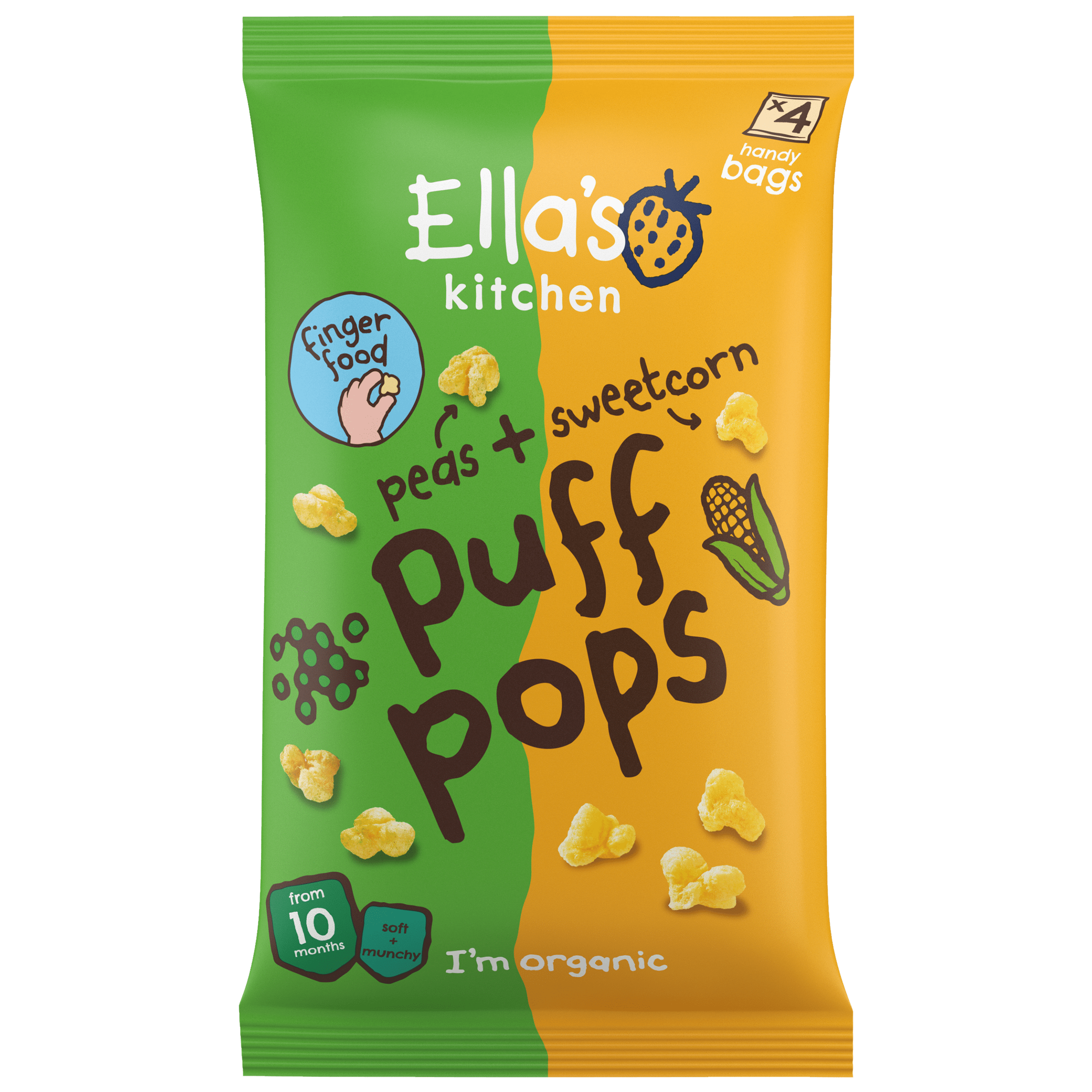 Ella's Kitchen Puff pops erwt + maïs 10m+