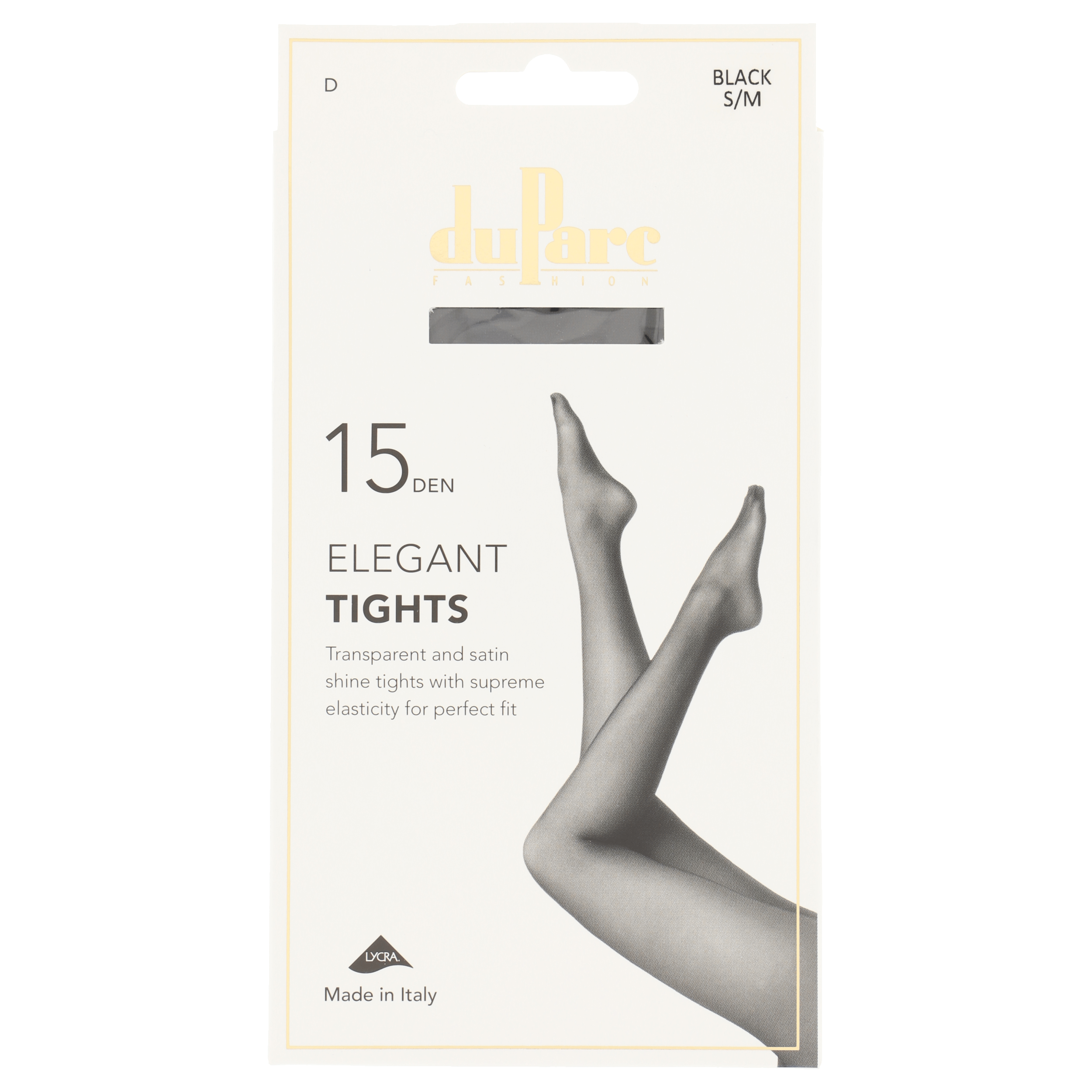 DuParc Panty Lycra 15D Satijnglans zwart SM