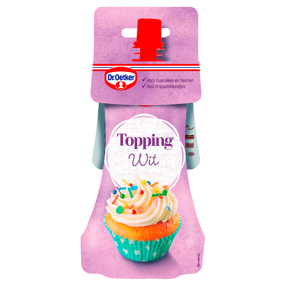 Dr. Oetker Topping wit taart versiering