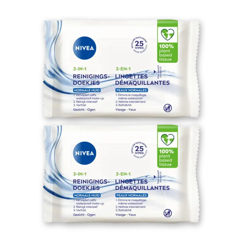NIVEA Reinigingsdoekjes normale huid 2-pack