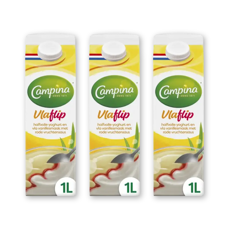 Campina Vlaflip vanille 3-pack