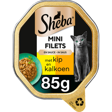 Sheba Mini Filets in Saus met Kip & Kalkoen 85 g