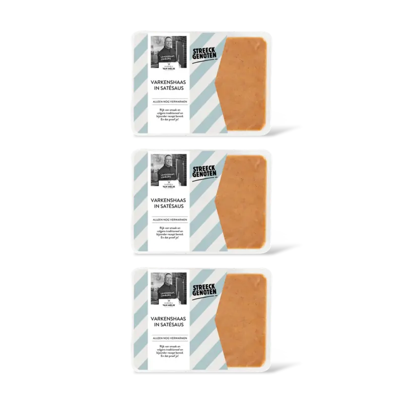 Streeckgenoten Varkenshaas in satÃ©saus 3-pack
