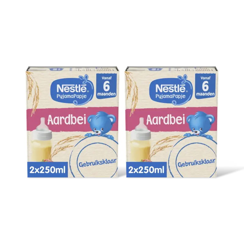 Nestlé Pyjamapapje aardbei 6m+ 2-pack