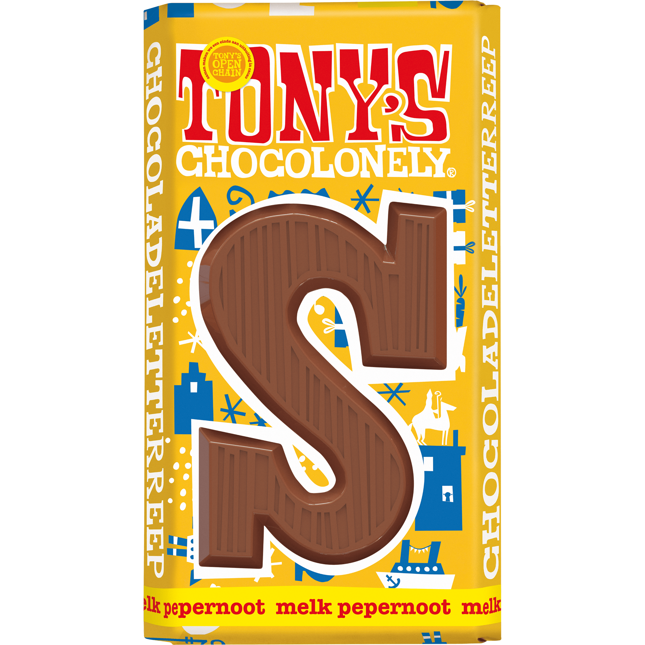 Tony's Chocolonely Melkchocolade letterreep pepernoot S
