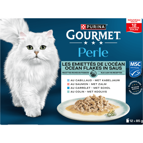 Gourmet Kattenvoer perle ocean flakes 12st