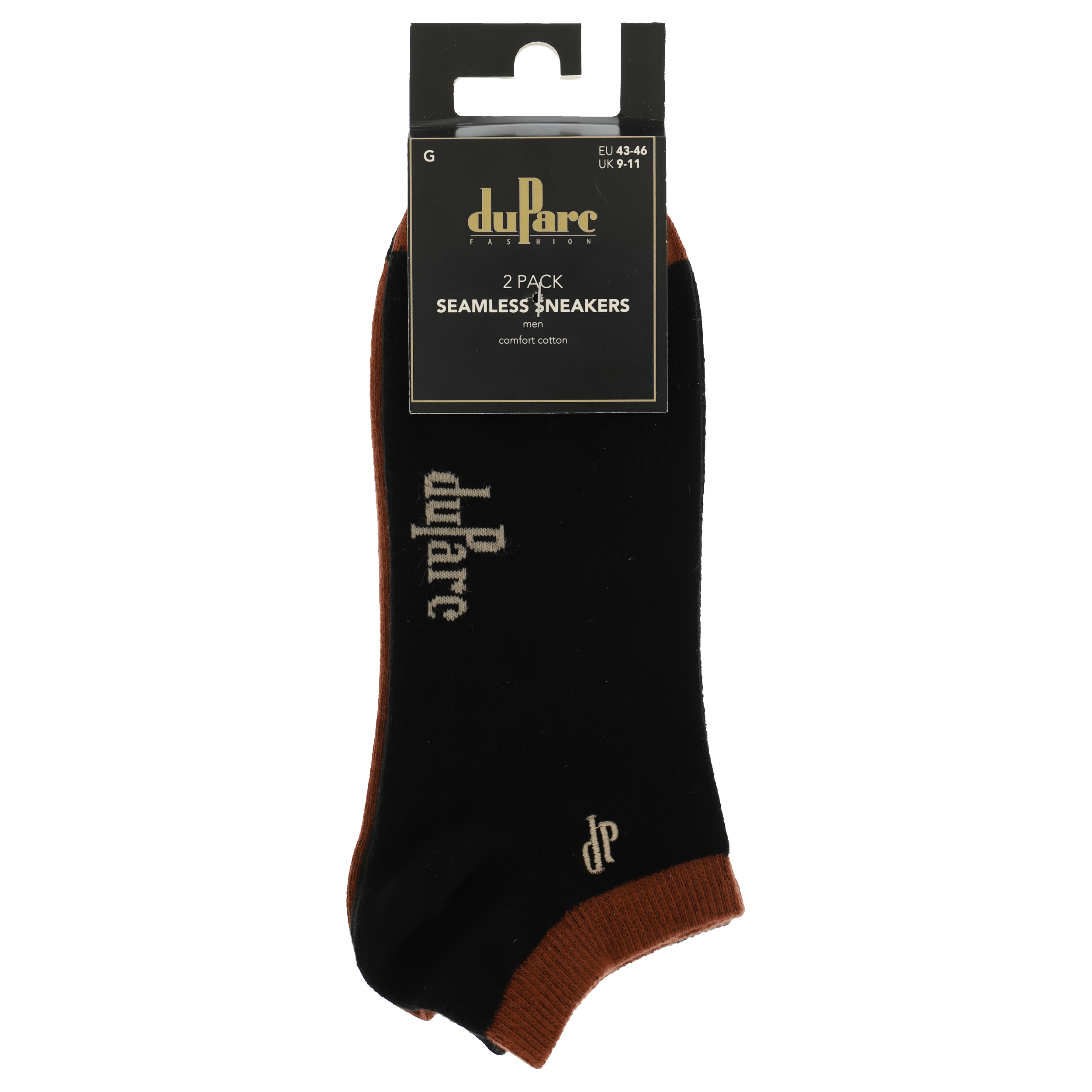DuParc Herensneakersok grijsmel/zwart 39-42