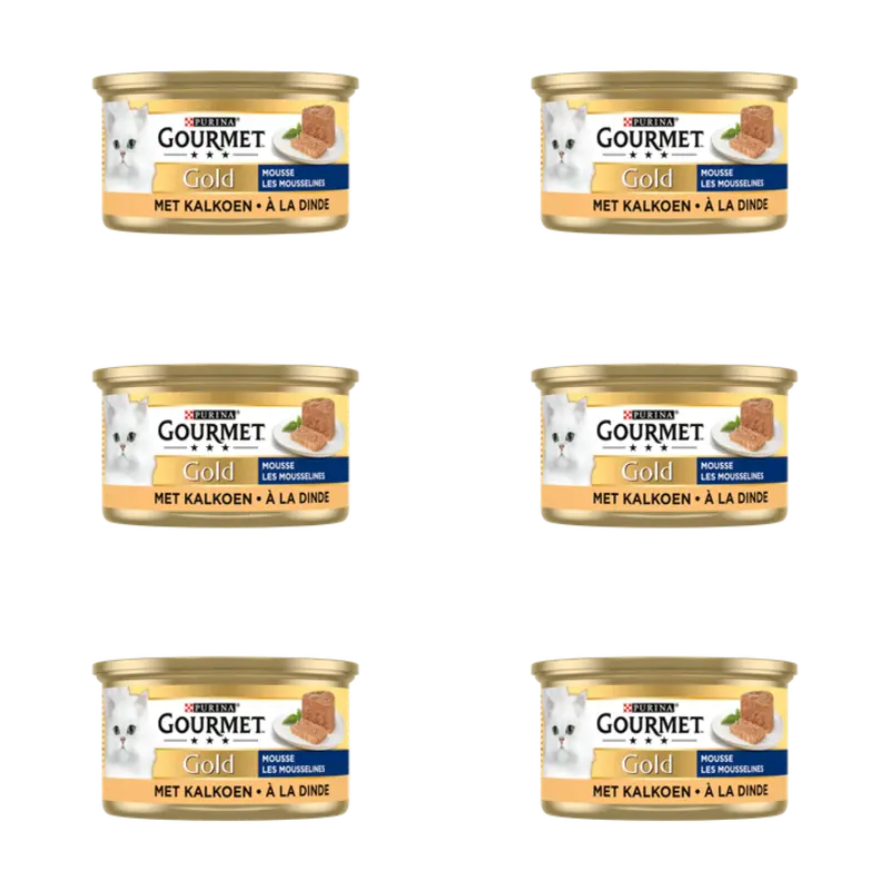 Gourmet Gold mousse met kalkoen 6-pack
