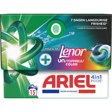 Ariel All-in-1 Pods Wasmiddel +Unstoppable Kleur 15 Wasbeurten