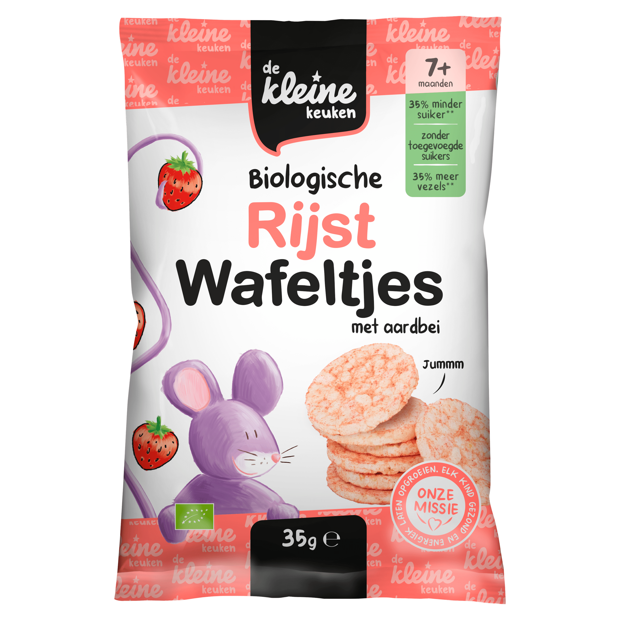 De Kleine Keuken Bio Rijstwafeltjes met aardbei