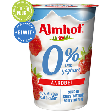 Almhof 0% vet yoghurt aardbei