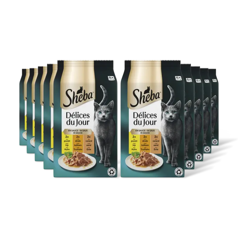 Sheba Delices du jour in saus kip/kalkoen 10pk