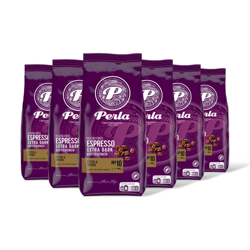 Perla Huisblends Espresso extra dark koffiebonen 6-pack