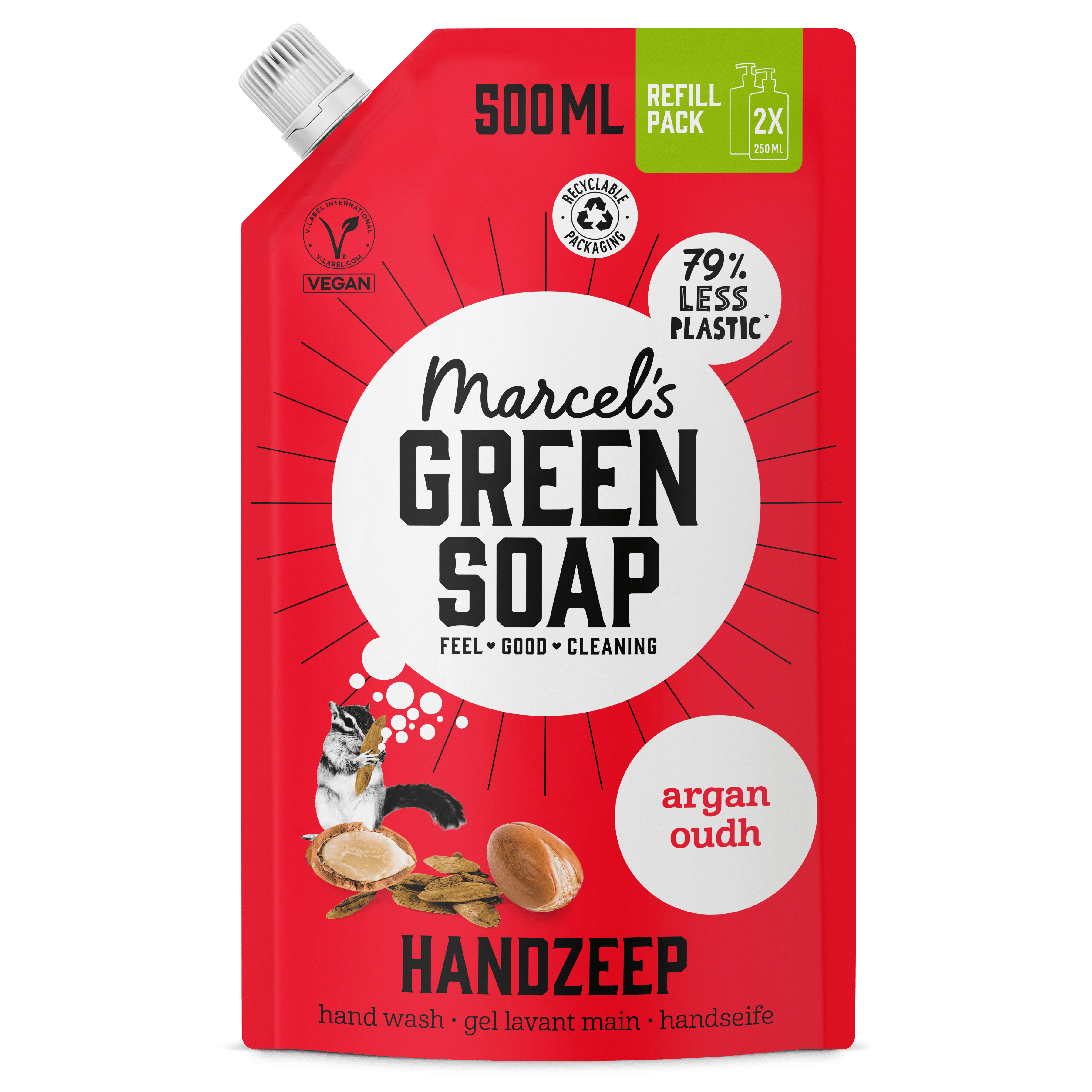 Marcel's Green Soap Handzeep Navulling Argan & Oudh