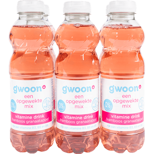 G'woon Vitamine drink 0% framboos-granaatappel 6x50 cl
