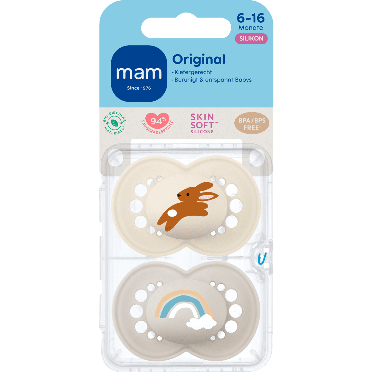 MAM Original Fopspeen 16+ Maanden Beige 2 stuks