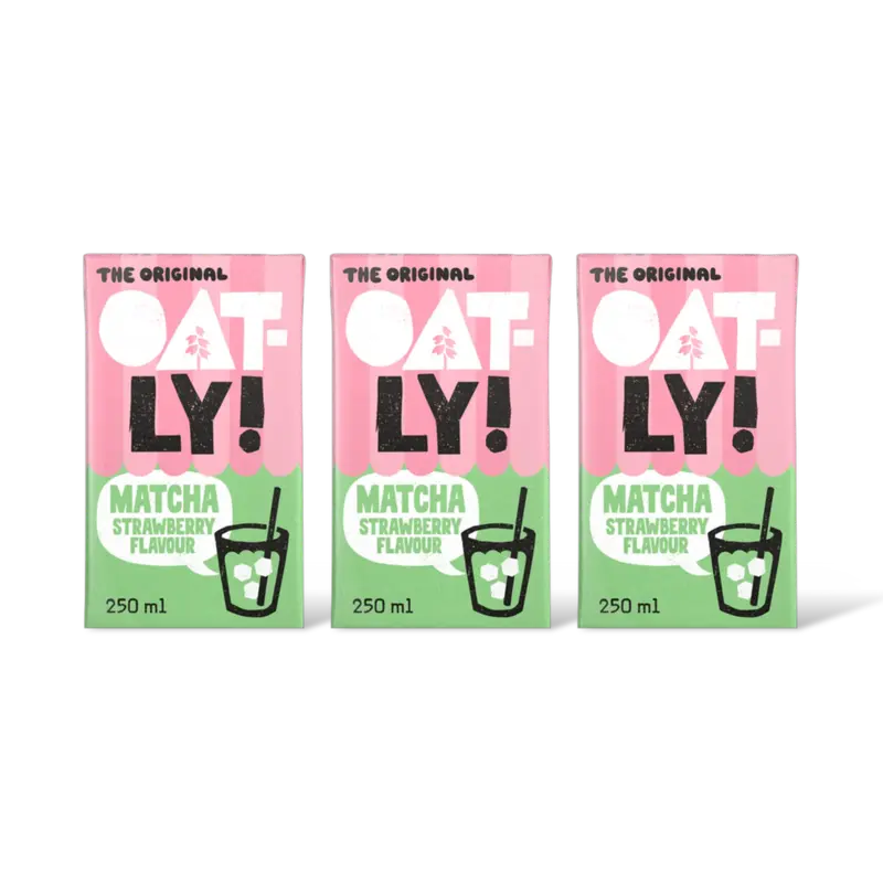 Oatly Matcha strawberry flavour 3-pack