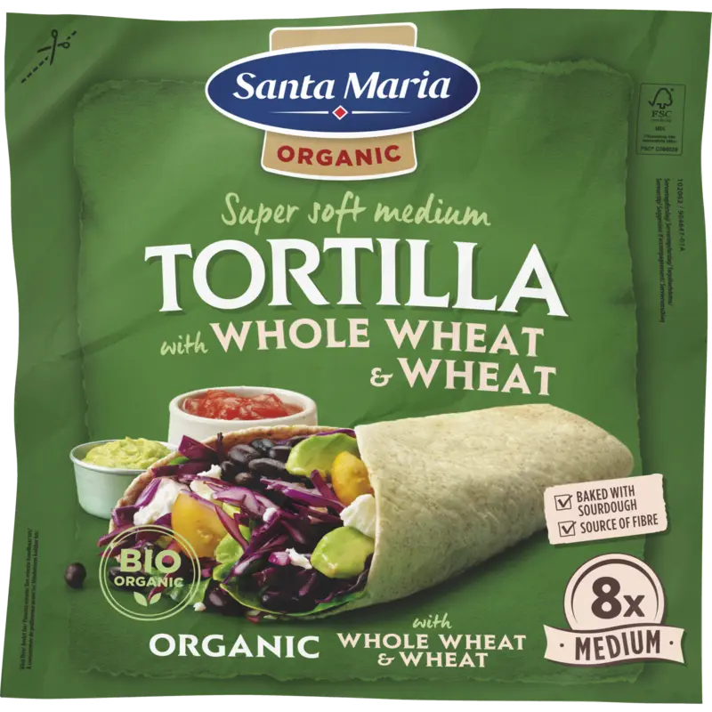Santa Maria Tortilla wraps organic bio 8x medium