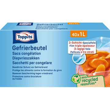 Toppits Diepvrieszakken 1 liter 40 stuks