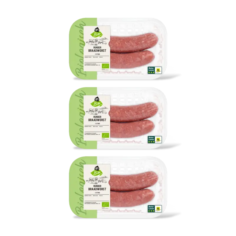AH Biologisch Runderbraadworst 3-pack