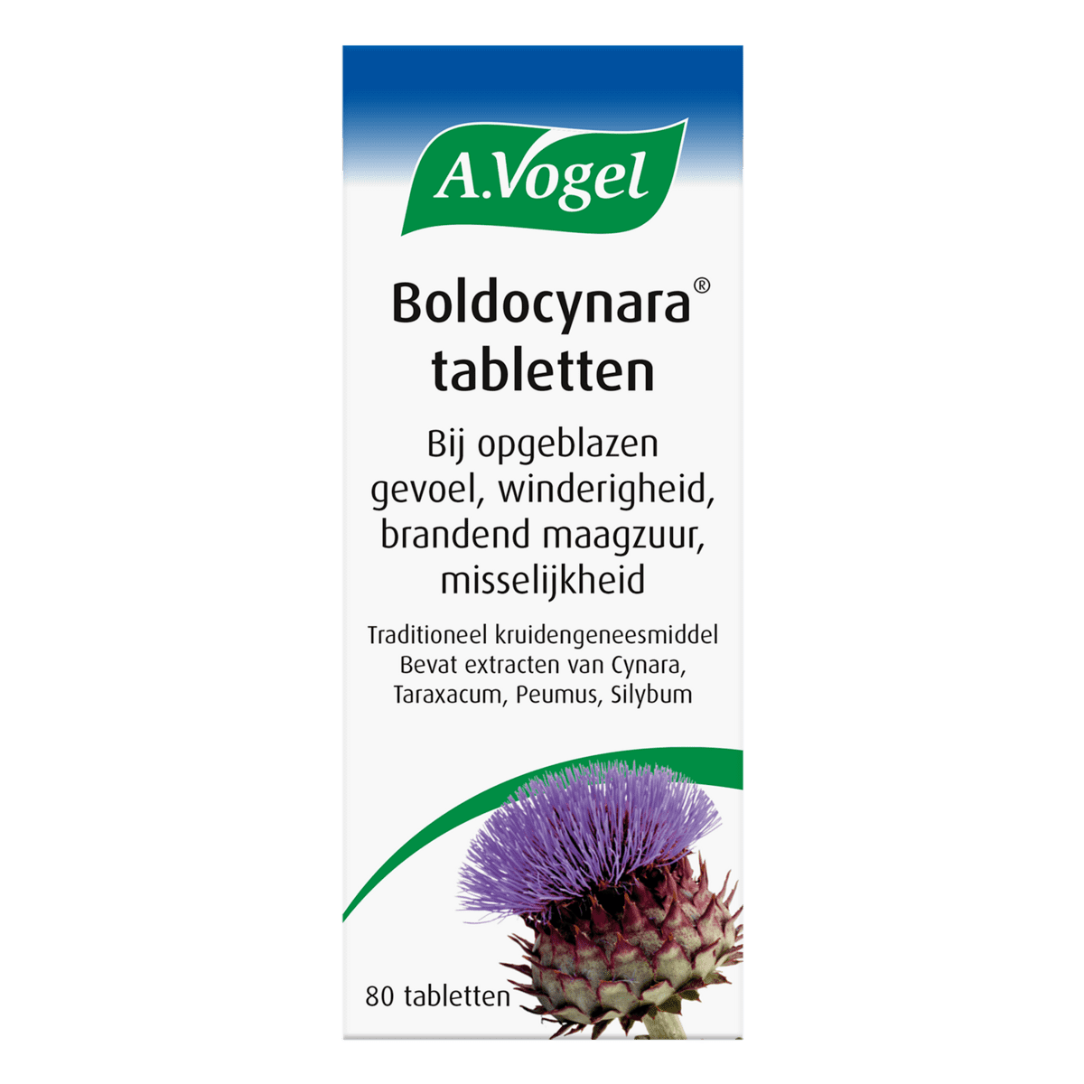 A.Vogel Boldocynara Bij Misselijkheid Opgeblazen Gevoel Tabletten 80 stuks