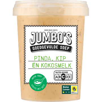 Jumbo's Goedgevulde Soep Pinda, Kip en Kokosmelk 500 g