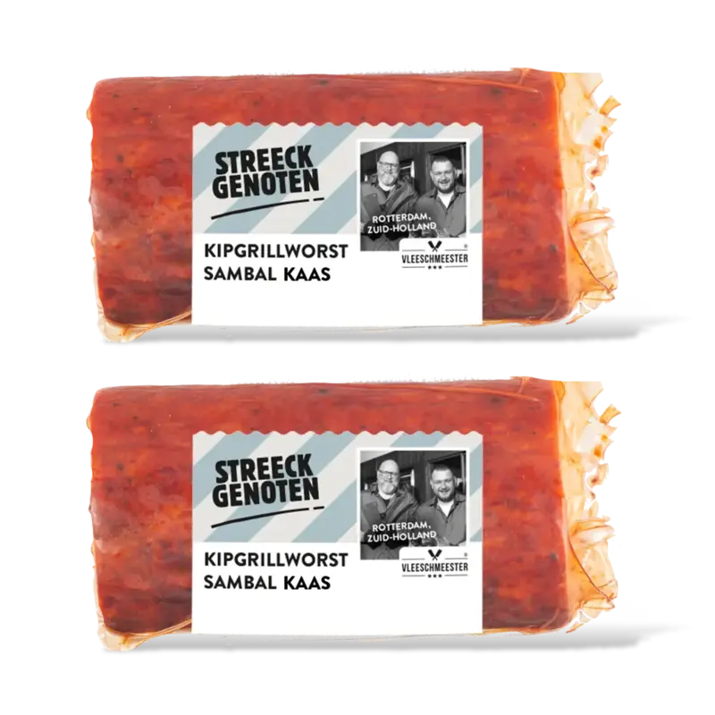 Streeckgenoten Kipgrillworst sambal 2-pack