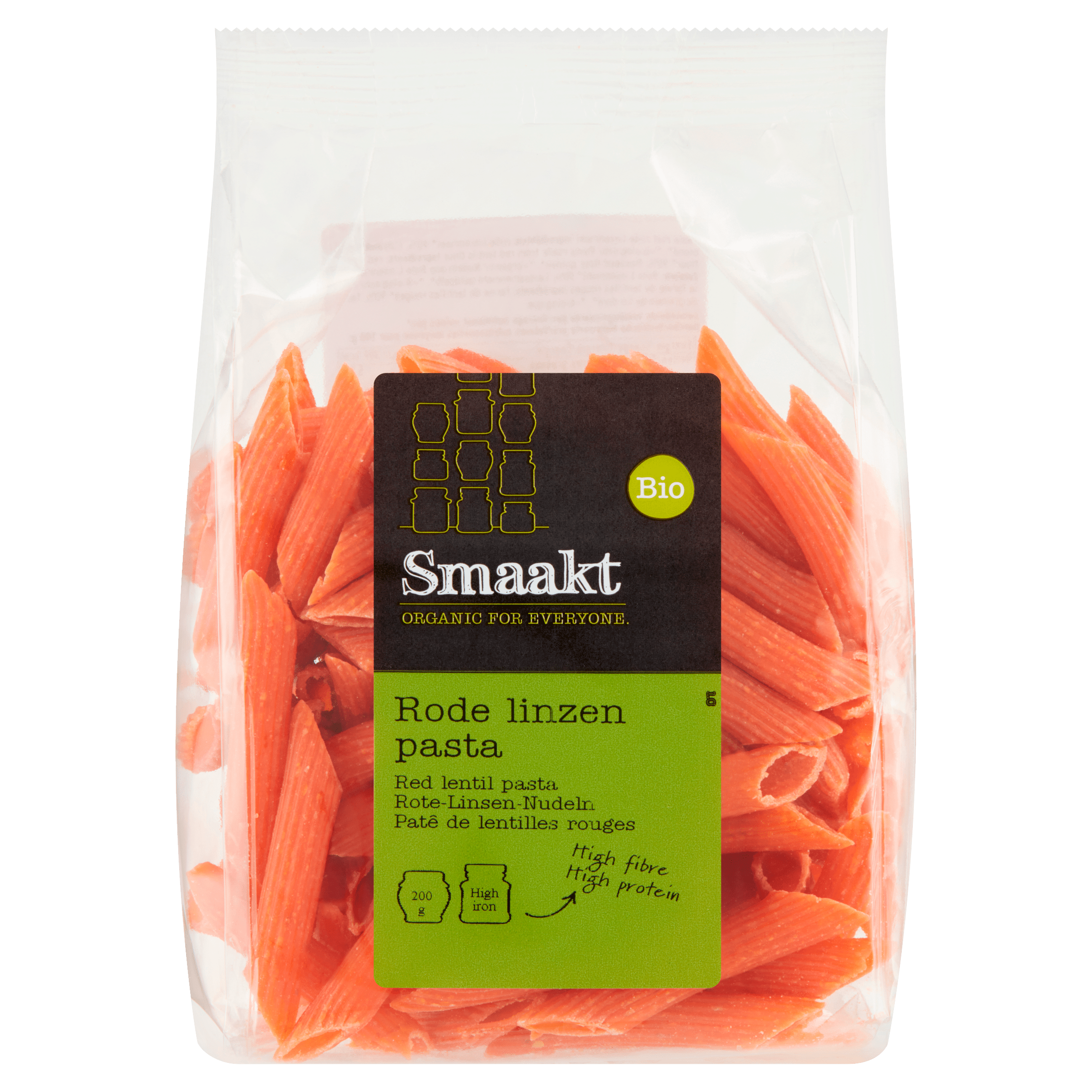 Smaakt Rode linzenpasta bio
