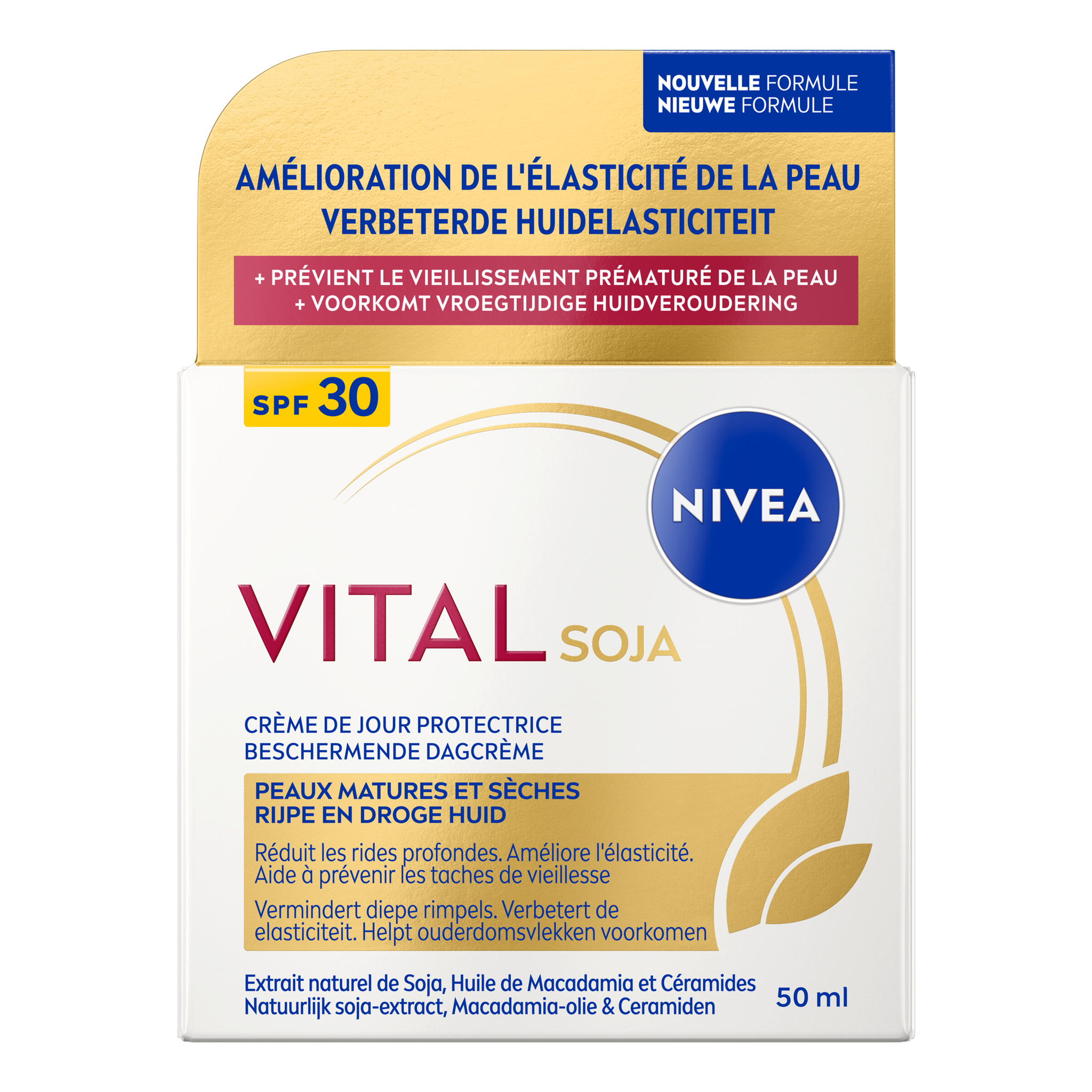 NIVEA Vital Soja Verstevigende Dagcrème SPF 30 Oudere Huid 50 ML