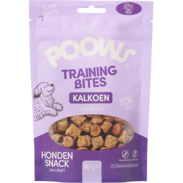 Poows Honden Training Bites Kalkoen 80g